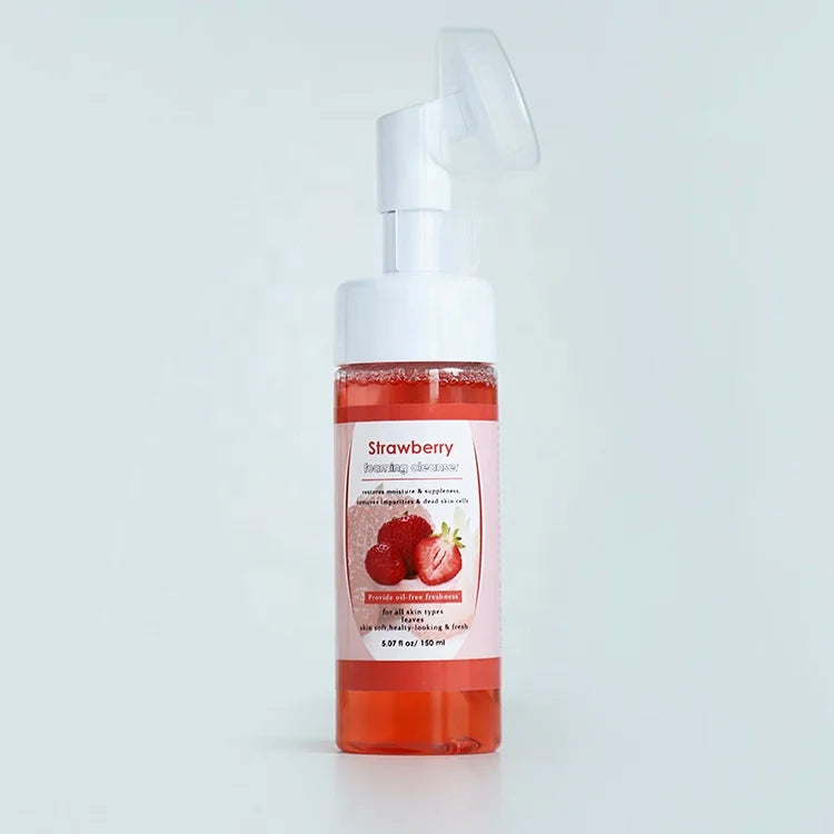 Wholesale Hydrating Skin Care Firming Organic Strawberry Foaming Mousse Face Cleanser