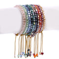 Yiwu Factory Supply Glass Crystal Bead Multicurve Trimmed Surface Adjustable Color Braided Crystal Bracelet for Women