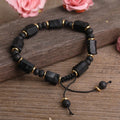 Boho Natural Gemstone Beaded Bracelet Adjustable Dainty Irregular Black Tourmaline Bracelet for Men Jewelry Drop Shipping