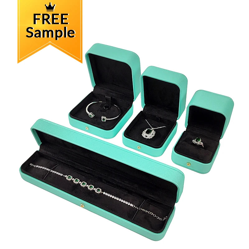 New Pu Leather Jewelry Box Packaging Necklace Bracelet Ring Jewellery Boxes Packaging