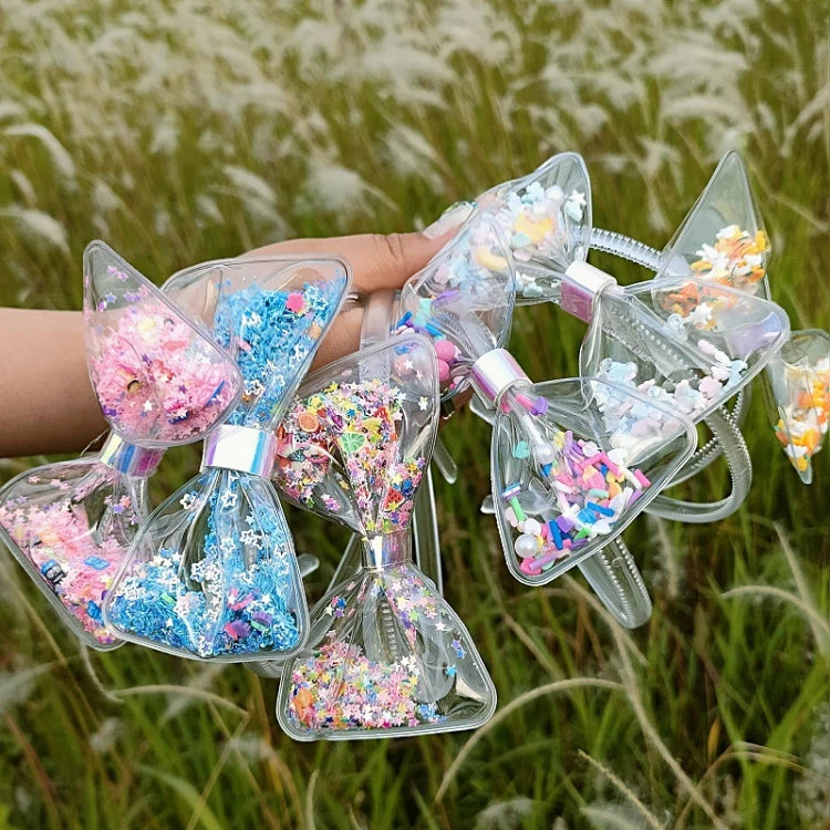 Children's Bow Hairband Baby Hairband With Teeth Anti-slip Pressure Hairband Quicksand Hair Accessories
