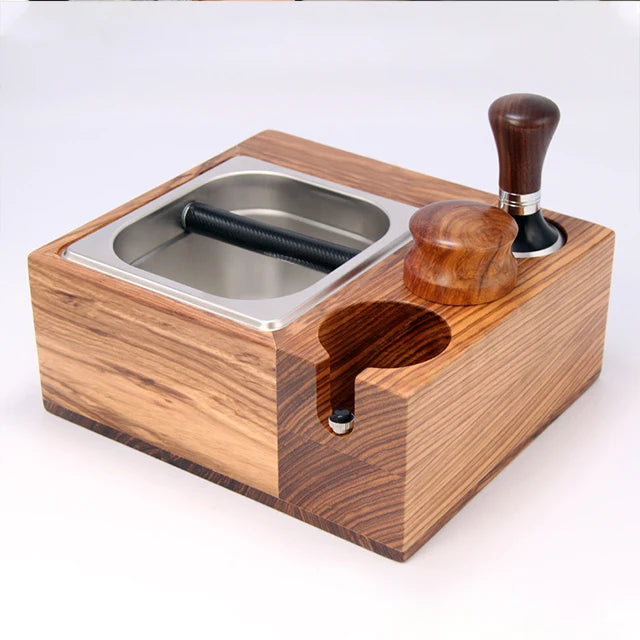 New Style Coffee Filter Holder Shelf Storage Sturdy Wooden Tamping Barista Coffee Tamper Holder Base Wood Coffee Tamper Stand