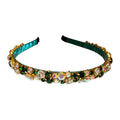 New Arrival Metal Braided Crystal Hair Accessories Clip Customized Rhinestone Color Green Rhinestone Headband for Women