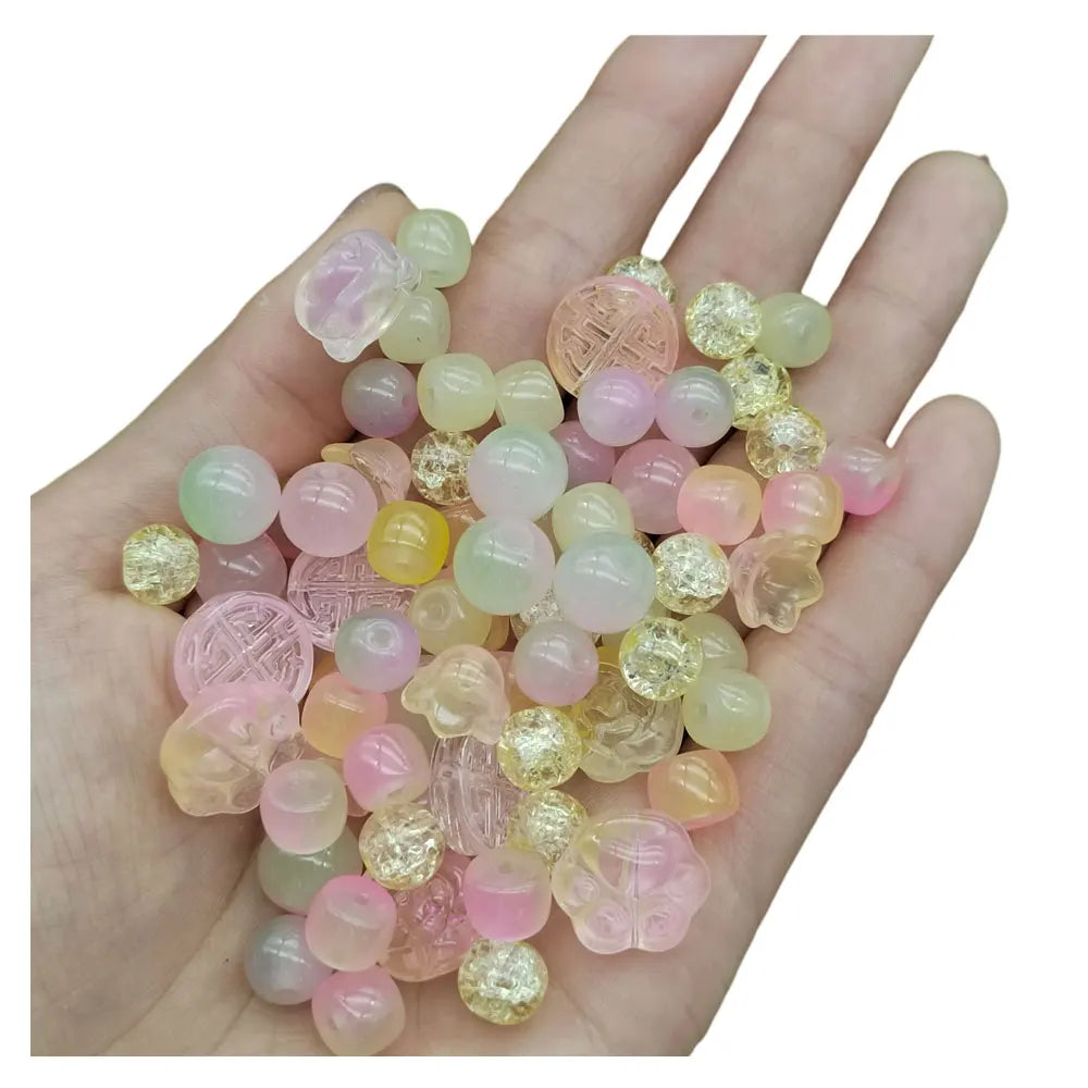 8mm 10mm Mixed Size Glass Beads Fit Making Handmade Diy Jewelry