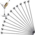Summer Hot Sale Cocktail Picks Stick Stainless Steel Martini Picks Reusable Metal Cocktail Skewers for Drinking