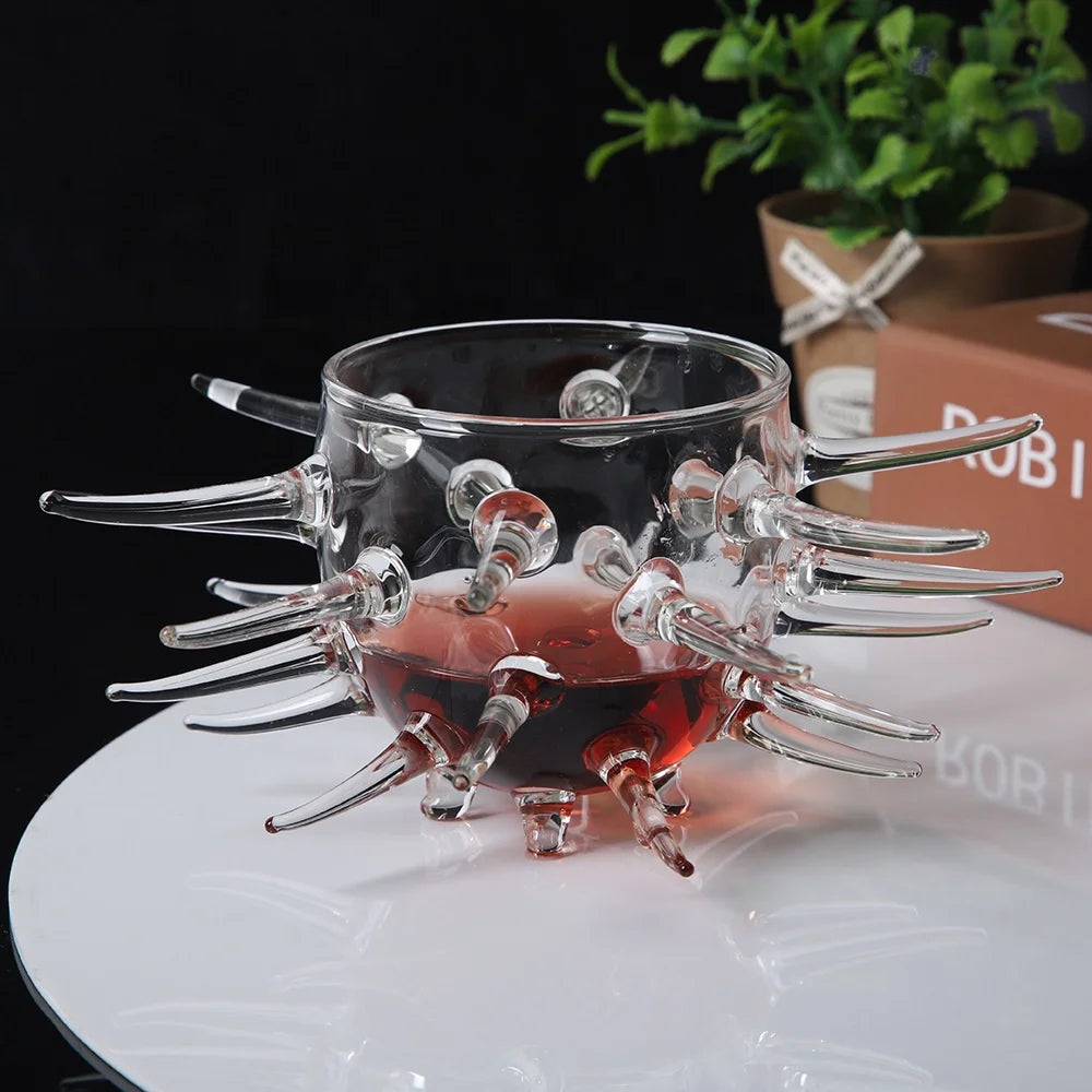 New Glassware Sea Urchin Shape Cup Salad Food Glass Bowl Japanese Style Cooking Bowl for Home Kitchen Dipping Dish Tableware