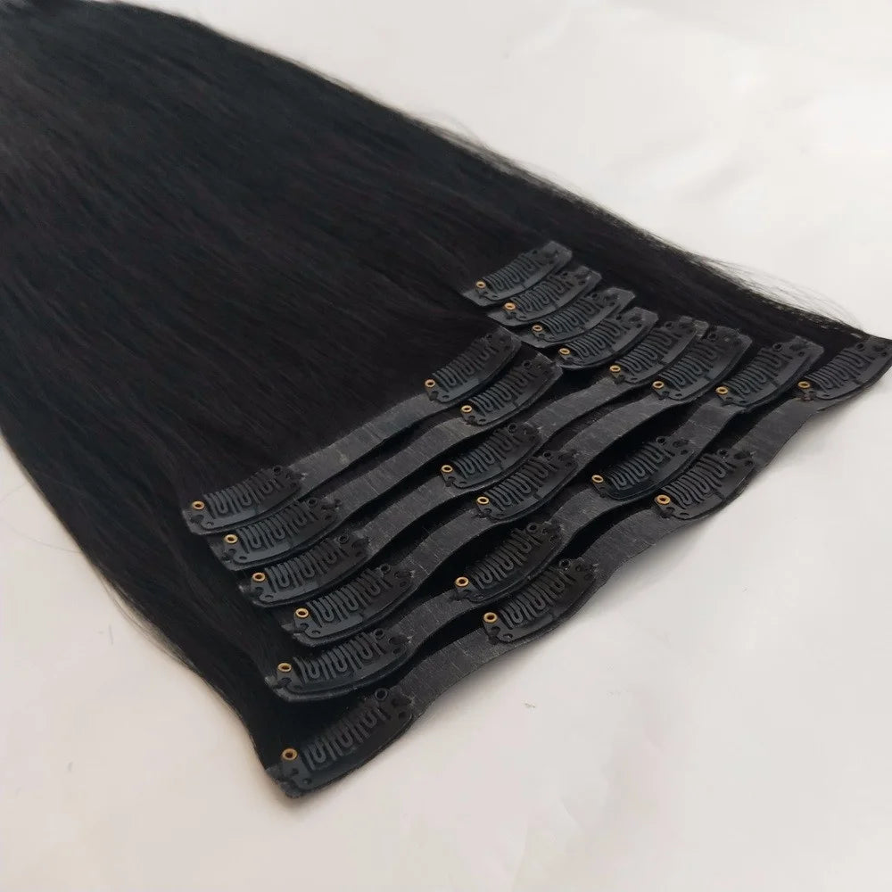 Fast Delivery Factory Price Remy Brazilian Hair Extension Long Lasting Double Drawn Healthy Ends Seamless Clip in Hair