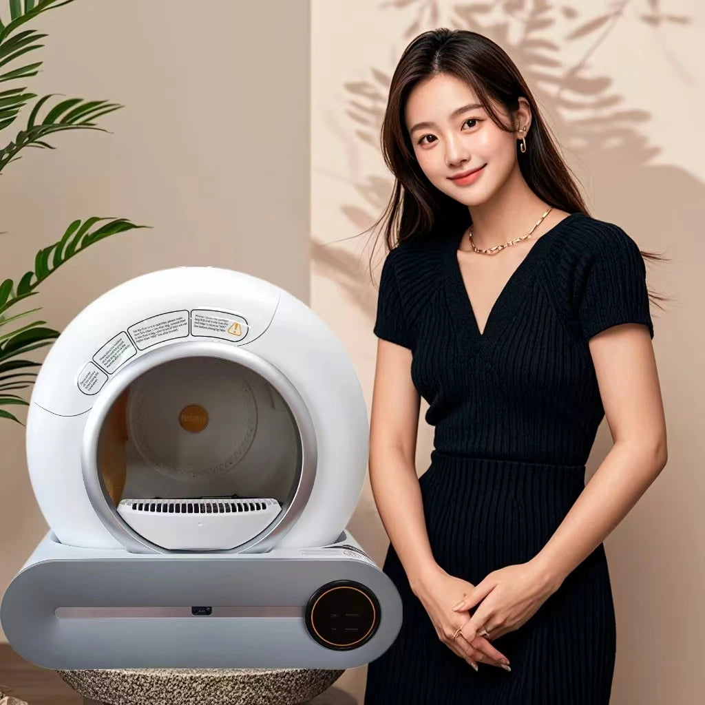 APP Control Intelligent Smart Cat Litter Box Self Cleaning Easy Clean 65L Capacity Odor Control for Cats Automatic Toilet