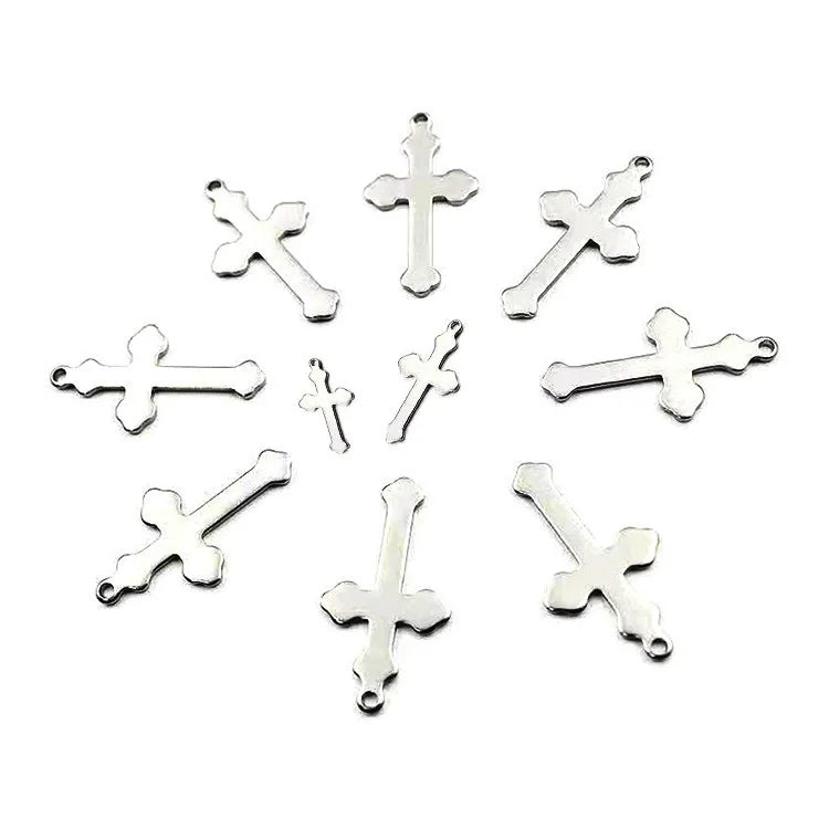 Cross Jewelry Making Accessories Crimp & End Beads Stainless Steel Cross Pendant