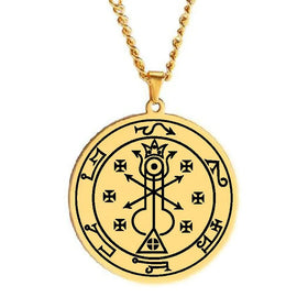 Belphegor Demon Prince of Wealth Lord of the Gap Lesser Key of Solomon Seal Goetia Talisman Stainless Steel Pendant Necklace
