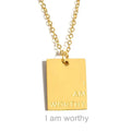 Letters Squares Tags Stainless Steel Necklaces Women's Ins Hip-hop Summer Light Luxury Niche Design 2025 New Women