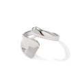 Simple Stainless Steel Fashion Jewelry Mismatch Irregular Geometric Chunky Adjustable Finger Ring for Women