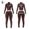 Custom Tracksuits for Women Zip up Long Sleeve Crop Tops and Joggers Jacket Sport Tracksuits Two Piece Set Women Clothing