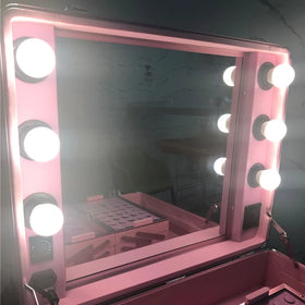 New 24inch Makeup Carry case With Led Bulbs Trolley Luggage Set