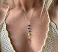 Trendy 2023 Y Necklace Women Health Cure Natural Stone Bead Necklace Colorful Personality Long Gemstone Pendant Necklace