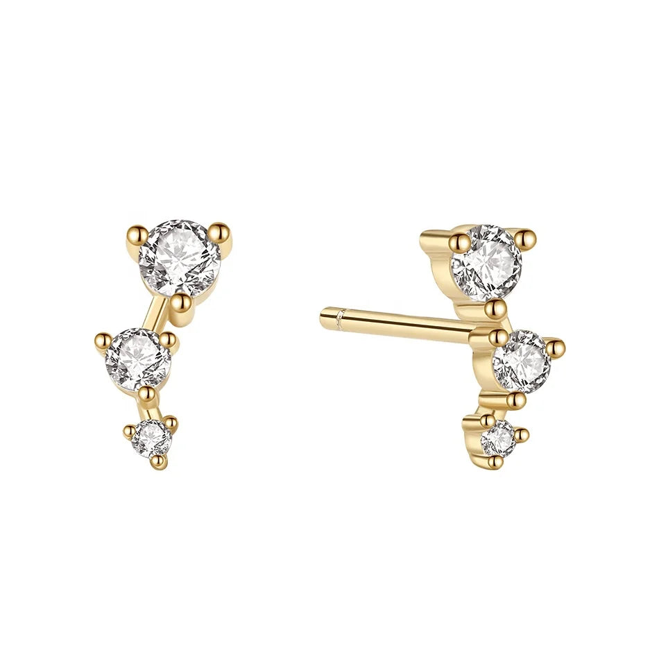 Nagosa New Trendy 925 925 Silver Earrings Jewelry Wholesale Cubic Zirconia Mini Stud Earring for Girls
