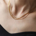 SP High Quality 18K Gold Plated Multi-layer Silk Thread Chain Stainless Steel Women Chain Necklace