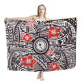 Custom Polynesian Sarongs 2024 Hibiscus Floral Print Lavalava Sarong Wrap Womens Beach Swimsuit Cover up Pareo Vacation Hawaii