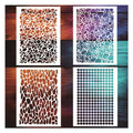 4 Pcs Stencils for Crafts Reusable Texture Stencils Mixed Media Stencil Layering Drawing Templates