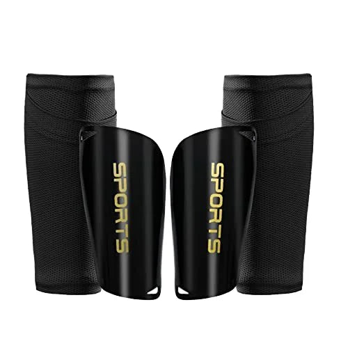Melenlt Soccer Shin Guards Pad and Calf Compression Sleeves Sets Support Brace Protector