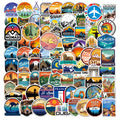 New launch 107PCS outdoor travel decorative sticker for luggage bottle laptop car sticker waterproof