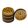 Wooden Herb Grinder Four Parts Customized Logo Diameter 62mm