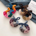 Diameter 7cm Knitted Plait Hair Scrunchies Chunky Braided Elastic Hair Bands Ponytail Holders Hair Ties Bun-Head Ropes for Women