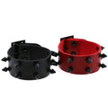 Punk Gothic Rock Black Two Row Cuspidal Spikes Rivet Leather Cuff Bracelet Wristbands Charm Unisex Bangle
