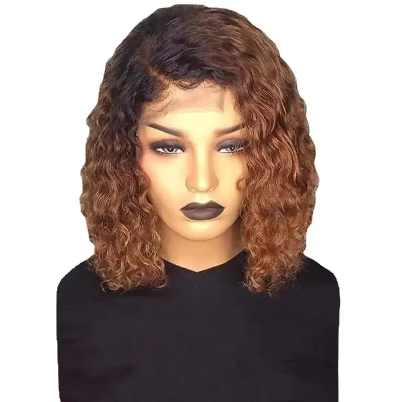 Private Label African New Trend Fashion Girls Afro Small Curly Wig Water Wave Human Hair Heat Resistant Hair