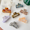 MIO Korean Spring Fashion Elegant Women Pastel Colour Hair Clips 7.4cm Length Square Hollow Cellulose Acetate Hair Claw
