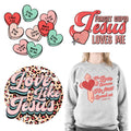 Hot Selling Washable Custom Design God Valentines Gift Heart Jesus Love Printing DTF Print Heat Transfers Stickers
