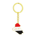 Factory Enamel Iraqi Flag Charm Keychain Stainless Steel 18K Gold Enamel Syria Map Pendant Key Chain