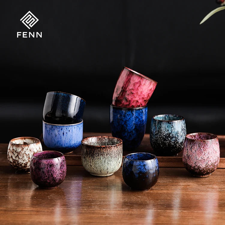 FENN Hot Selling Eco-Friendly Pottery Cup Saudi Arabia Vintage Ceramics Kung Fu Tea Cup Coffee Cups Set Ceramic Porcelain