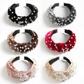 Trend Versatile Headwear Hair Accessories Fashion Gold Velvet Pleuche Fabric Beaded Knot Headband