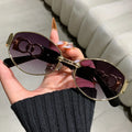 UNOC Trendy Unisex Retro Sun Glasses Newest Vintage Metal Frame Gold and Black Color Options Women Men