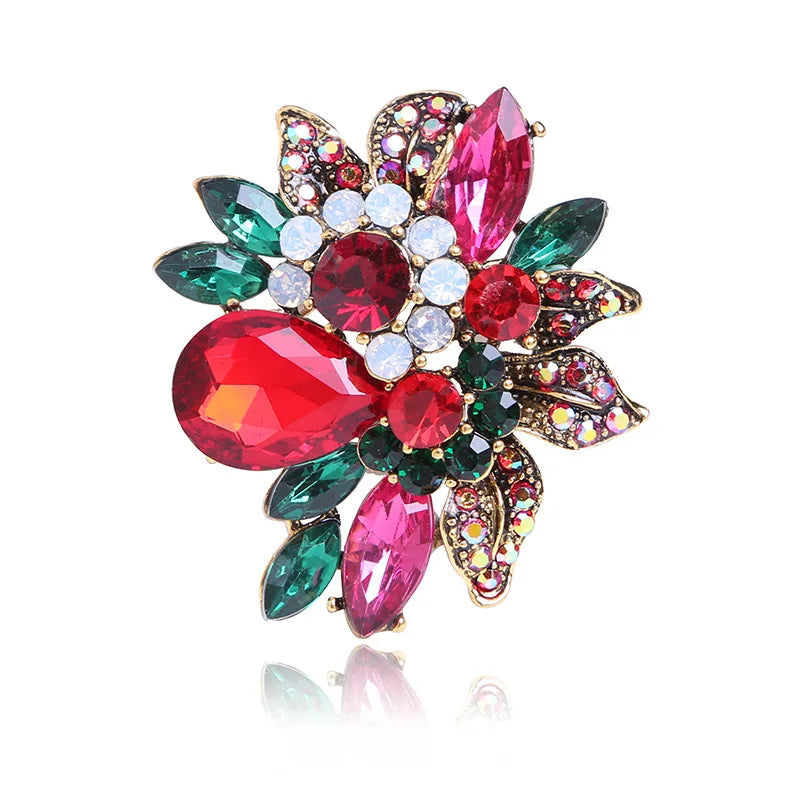 Wholesale Crystal Rhinestone Flower Brooch Pin Beautiful Jewelry for Women Girls and Brides for Wedding Occasions