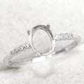 Sterling Silver 4*6/5*7/6*8/7*9/8*10/9*11/10*12mm Semi Mount Ring Frame Empty Blank S925 Base Without Center Stone for DIY Inlay