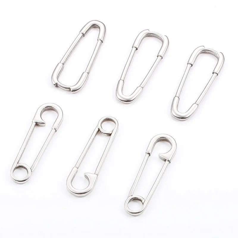 Wholesale Diy Sewing Tools Accessory Metal 20-56mm Nickel Stainless Steel Silver Safety Pin for Garment