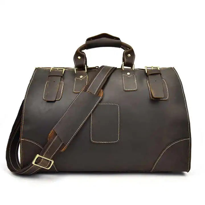 Crazy Horse Leather Travel Bag European and American Popular Men's Leather Hand Luggage Bag First Layer Cowhide Shoulder Bag