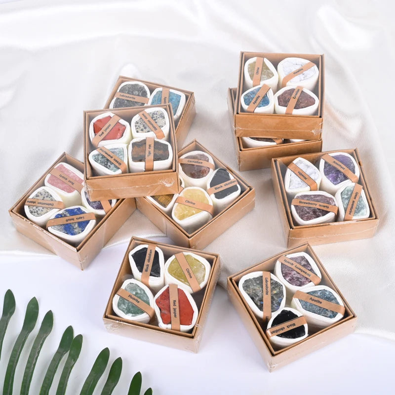 Factory Price Crystal Rough Raw Stone Handmade Raw Crystal Healing Stone Gift Set for Decor