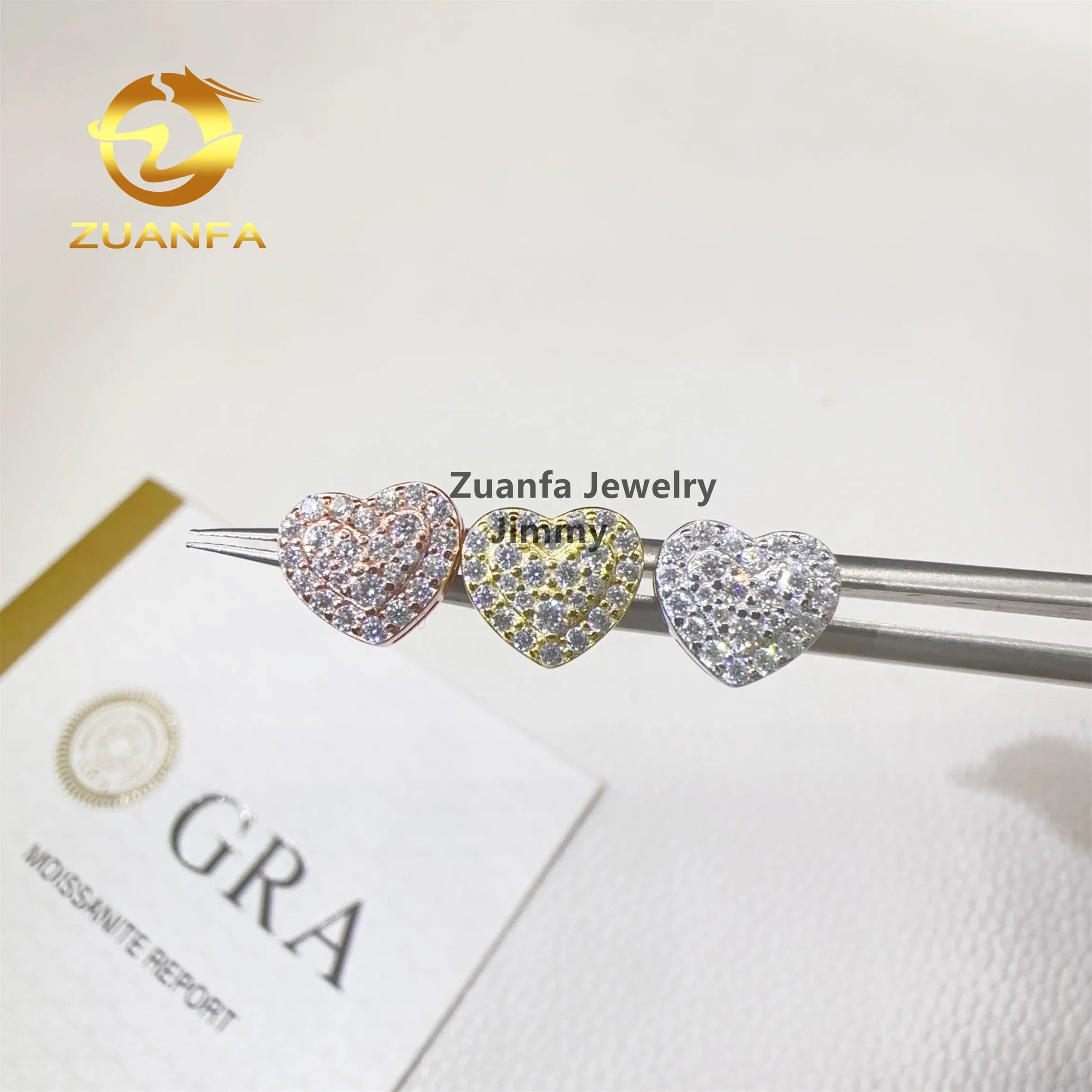 New Arrivals Screw Back Setting 925 Silver White Gold Plated  Iced Out Hip Hop D VVS1 Moissanite Diamond Stud Earrings Men
