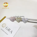 New Arrivals Screw Back Setting 925 Silver White Gold Plated  Iced Out Hip Hop D VVS1 Moissanite Diamond Stud Earrings Men