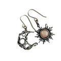 Retro Sun Moon Earrings Moonlight Stone Asymmetric Sun Moon Dangle Earrings for Women Fashion Jewelry Bohemia Jewelry