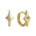SP Simple Design Silver Hoops Fashion S925 Sterling Silver Star Shape Hoop Earrings For Women