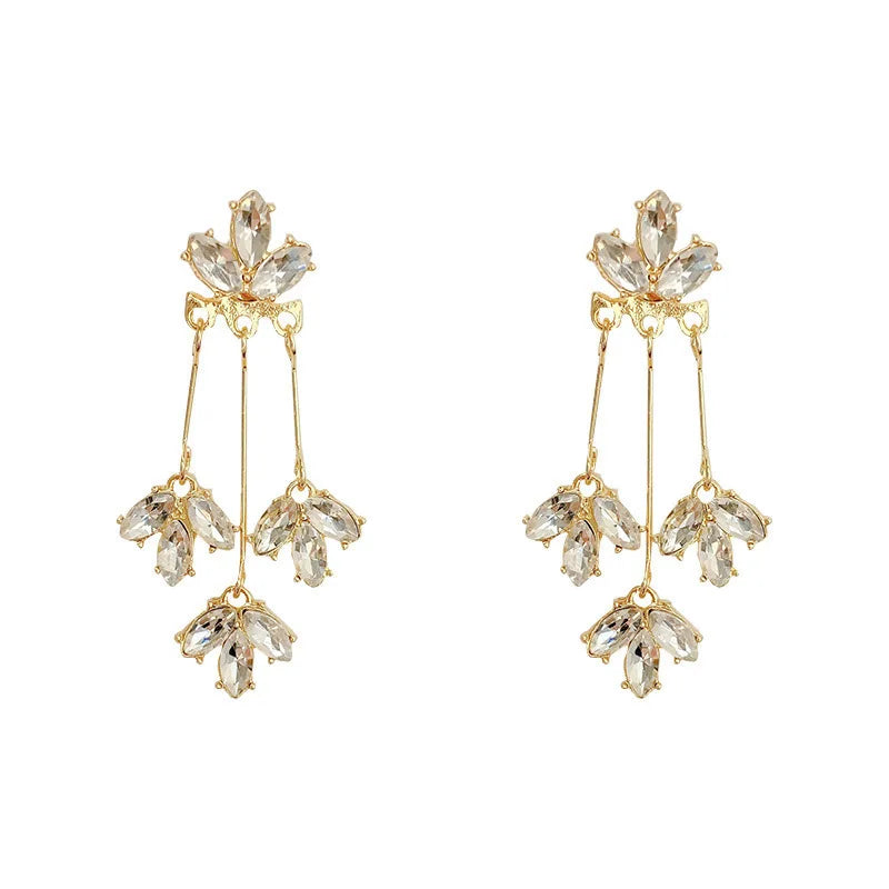 AA01383 Fashion Gold Jewelry Female Luxury Diamond Stud Earrings for Women Wholesale