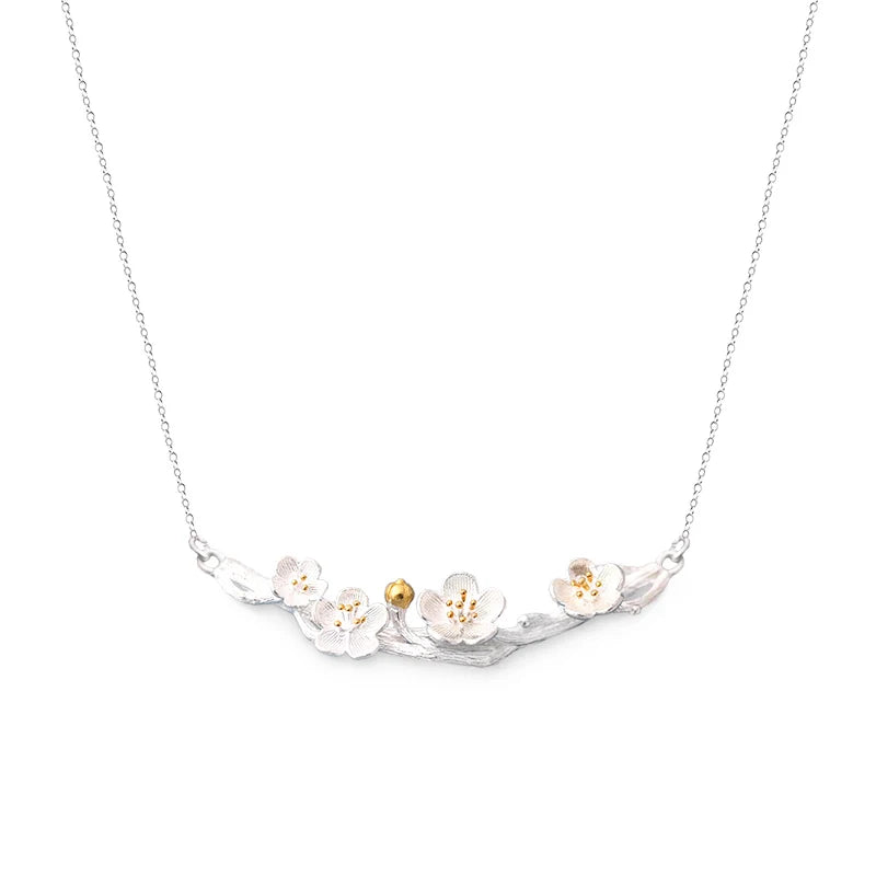 Fashion 925 Sliver Women Pendants Flower Necklace Korean Jewelry 2021