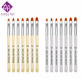 7Pcs Nail Art Brush Drawing Painting Clear Gel Pen Round Head Glittering Handle