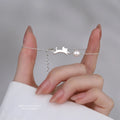 Personalized Creative Cat Playing Ball Chain Bracelets Cute Retro Pearl 925 Sterling Silver Bracelet Handmade Jewelry