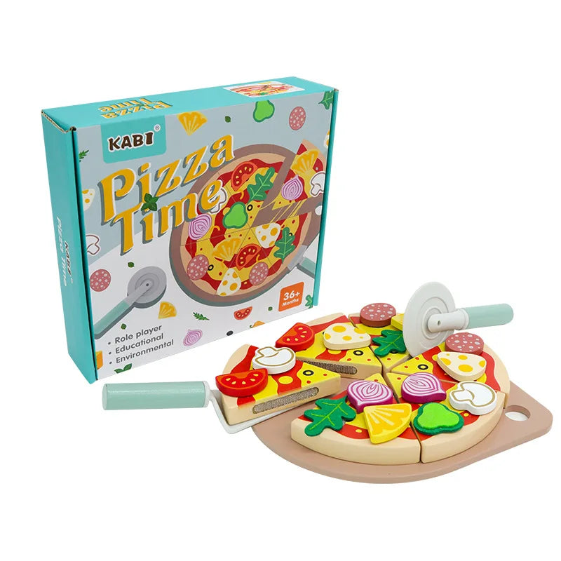 Pizza Toys Children's Wooden Simulation Kitchen Toy Playing House Role-Playing Puzzle Early Education Wood Toys for Kids