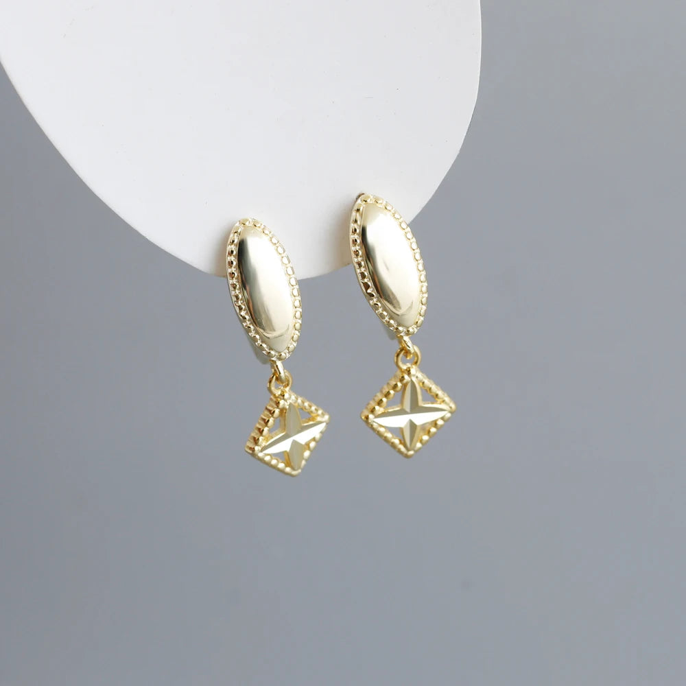 Fashion 925 Sterling Silver Earrings Gold Plated Hoop Earrings Huggies Earrings for Women Jewelry